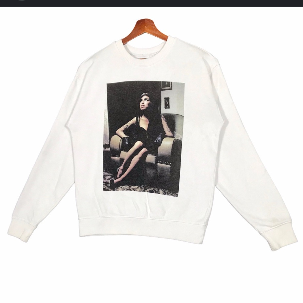 White Graphic Women Sweater